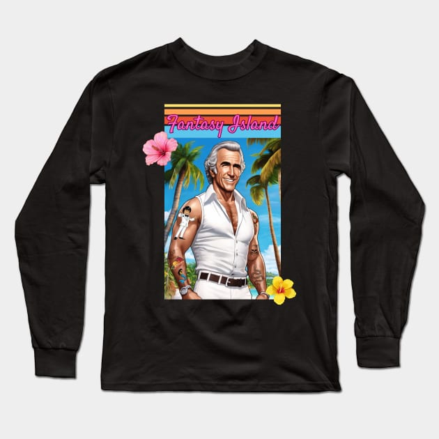 Fantasy Island Long Sleeve T-Shirt by Dorky Donkey Designs